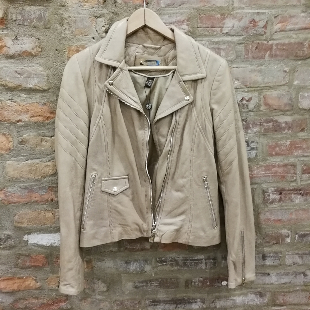 Danier Beige Leather Jacket